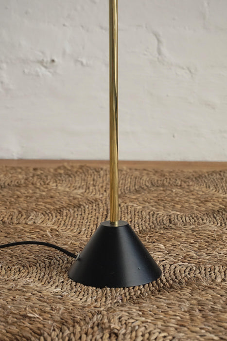 Swedish Brass Floor Lamp w/ Black Base