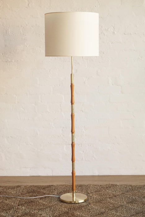 Oak & Brass Lamp