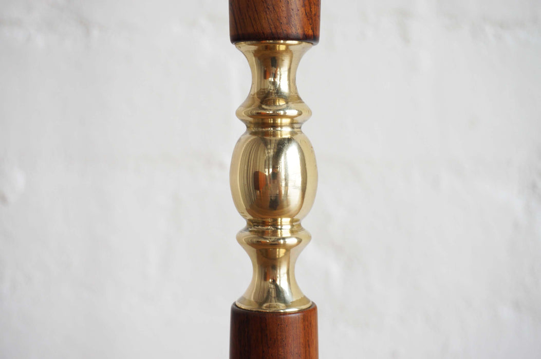 Rosewood & Brass Standard Lamp