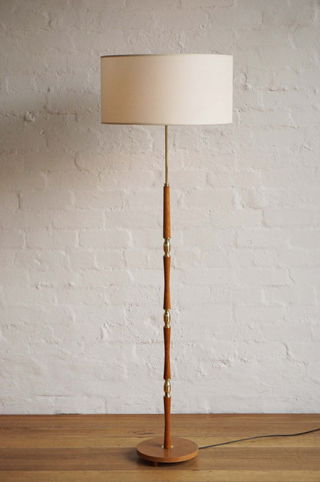 Oak & Brass Lamp