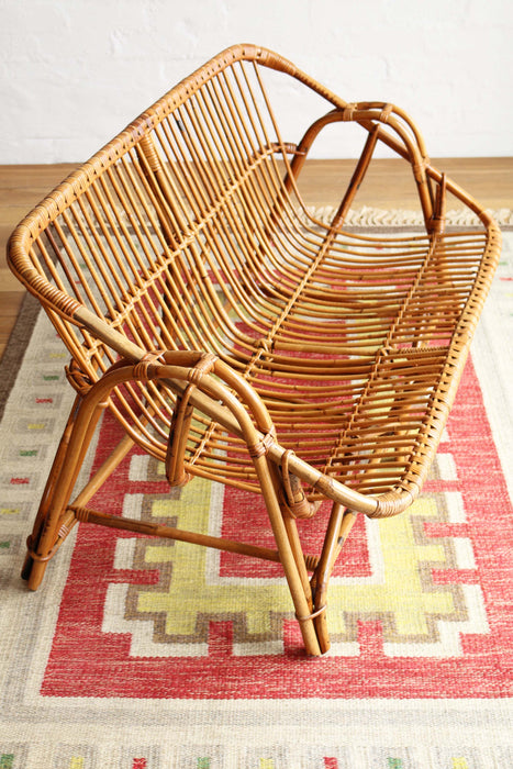 1950s French Bamboo Settee