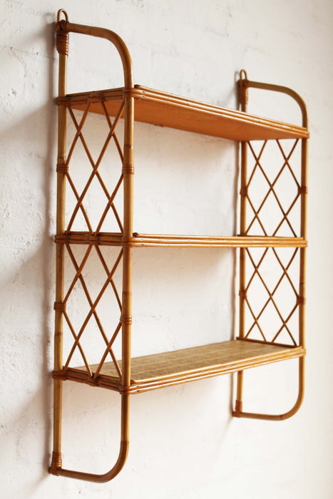 SOLD / French Bamboo Shelf