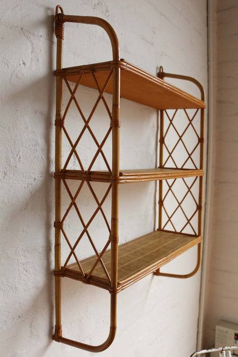 SOLD / French Bamboo Shelf