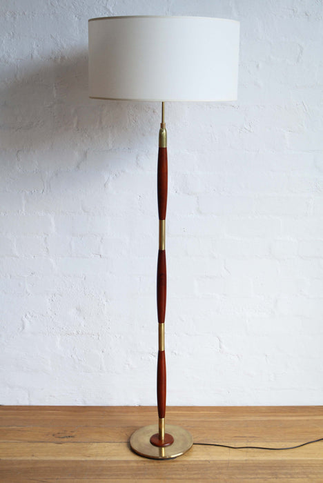 Danish Teak & Brass Standard Lamp